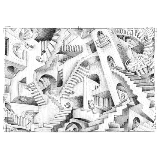 Original drawing Friday Fly 157 in frame