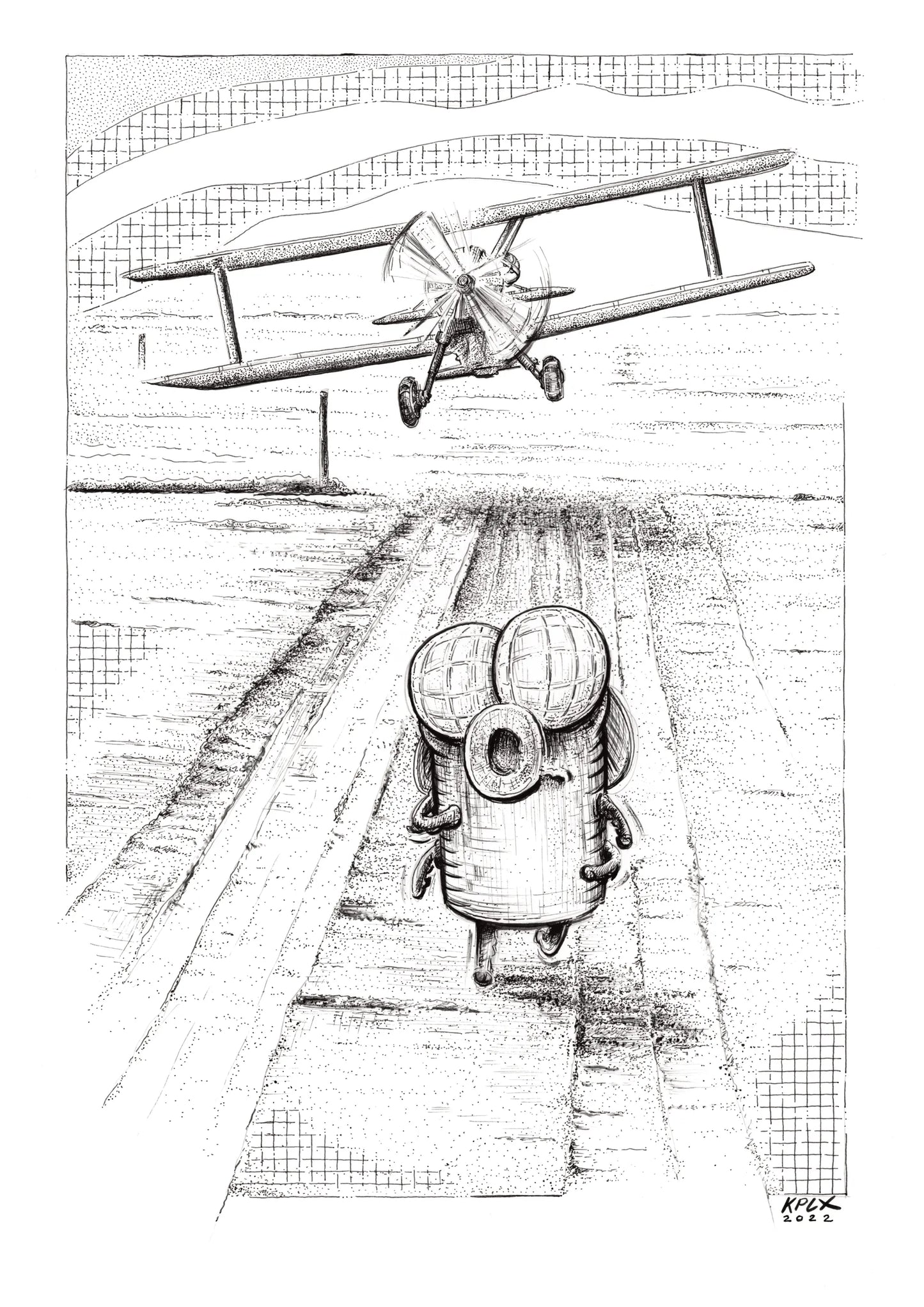 Original drawing Friday Fly 59 in frame
