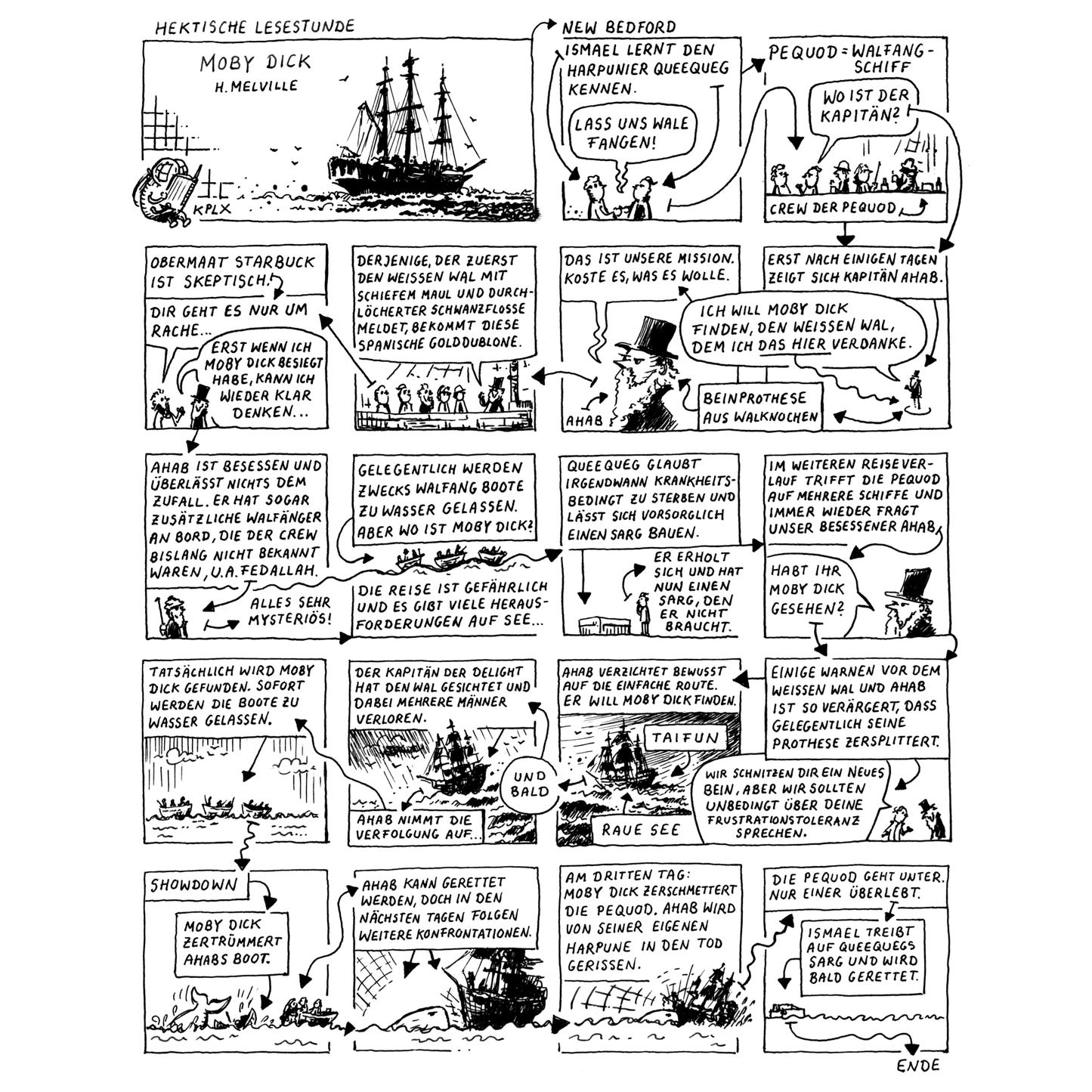 Original Hektische Lesestunde 12 Moby Dick im Umschlag