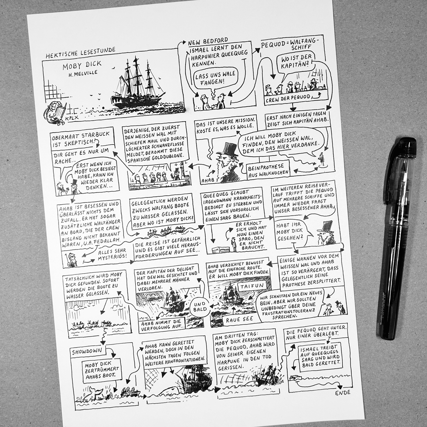 Original Hektische Lesestunde 12 Moby Dick im Umschlag