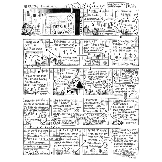Hectic reading hour 3 Tetris original drawing in the cover