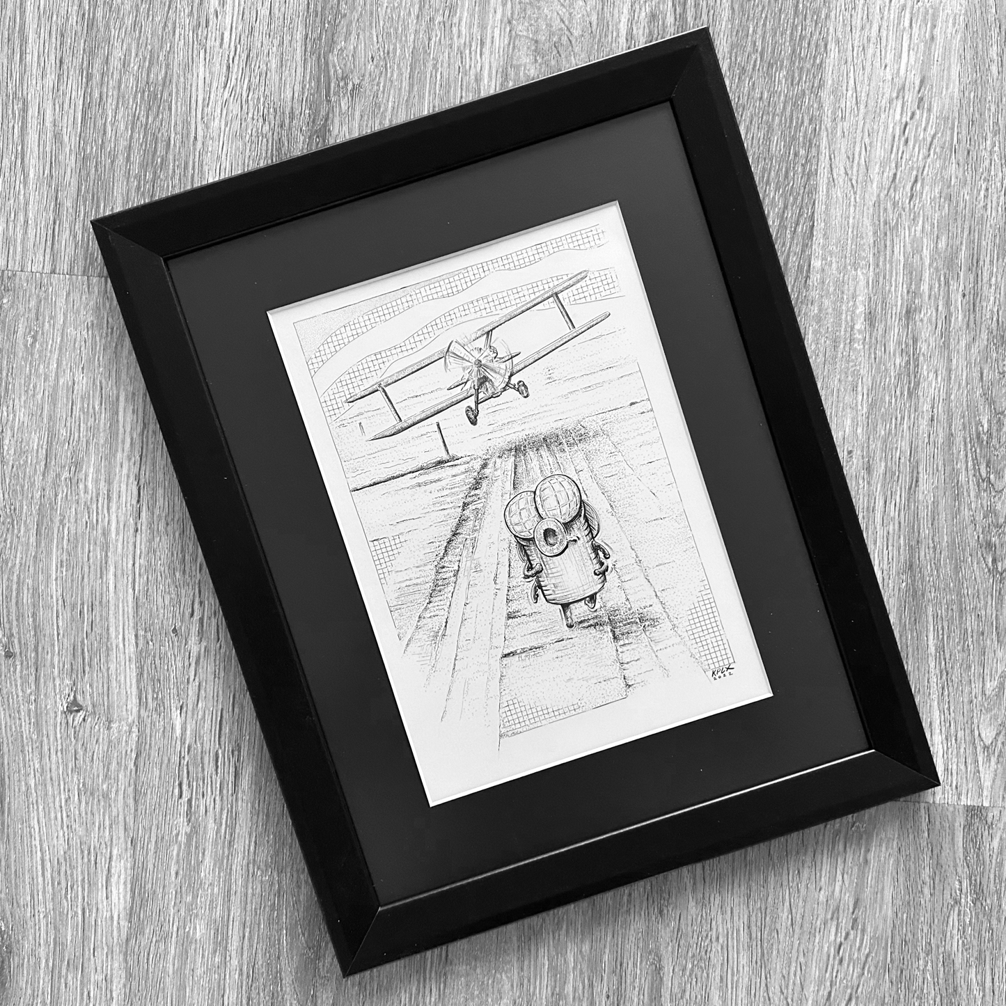 Original drawing Friday Fly 59 in frame